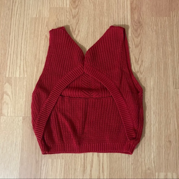Dynamite red knitted crop top - Picture 2 of 5